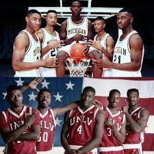 Michigan S Fab Five Versus The Unlv Runnin Rebels Who Would Win College Basketball Players College Basketball Sports Basketball