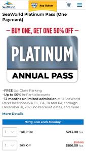 Busch gardens is an amusement theme park brand with locations in williamsburg and tampa. Attractions 360 Na Twitteru Amazing Deal Seaworld San Diego Is Currently Selling A Platinum Annual Pass W Admission To All 11 Parks In The United States For 213 Get A 2nd