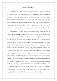1 n assimilation of western culture; Doc Globalization Westernization Essay For 45 Mustofa Umarella Academia Edu
