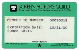Lot Detail - Sag Union Card Belonging To Football Legend & Actor Bubba Smith