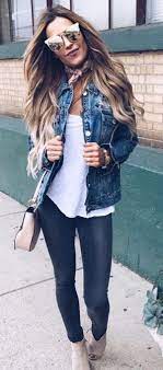 Denim Jacket Outfit Ideas 2019 For Ladies To Wear In Winter Styledme Fashion Outfits Spring Outfits