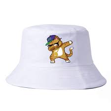 Printed Cartoon Black Cat Bucket Hat Harajuku Men Women Unisex Dabbing Fisherman Hats Panama Cotton Street Hip Hop Fishing Cap Men S Bucket Hats Aliexpress