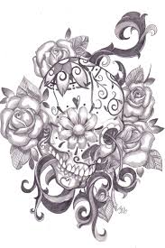 Black And White Sugar Skull Thigh Tattoo Skull Tattoos Skull Tattoos Tattoos Sugar Skull Tattoos