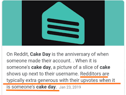 Reddit what is cake day