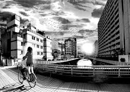 Black And White City Background Manga Caps Photo In 2020 City Background Background Anime Background