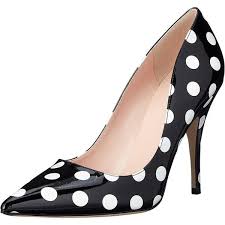 Black And White Polka Dot Heels Womens Kate Spade New York Women S Licorice Pump Black White Polka Dot 13 475 Inr Liked On Polyvore Featuring Sho Black And White Pumps Pumps Pointy Toe Pumps