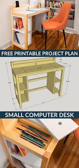 How To Build A Diy Small Computer Desk Free Printable Project Plans On Buildsomething Com This Pro Small Computer Desk Small Space Diy Modern Computer Desk