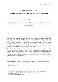 Kpm telah mengambil maklum pengumuman oleh yang berhormat menteri kanan pertahanan pada 7 november 2020 berhubung pelaksanaan perintah kawalan pergerakan bersyarat (pkpb) melibatkan seluruh negeri di semenanjung malaysia kecuali. Pdf Universiti Islam Malaysia Transformasi Pembangunan Institusi Wakaf Pendidikan