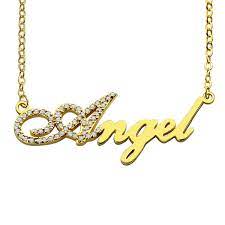 18k Gold Plated Script Name Necklace Initial Full Birthstones Initial Necklace Name Necklace Girly Jewelry