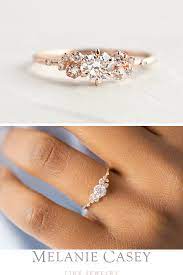 Diamond Snowdrift Ring Rose Engagement Ring Unique Engagement Rings Engagement Ring White Gold