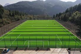 American football field, a rectangular field, 120.0 yd (109.73 m) × 53 1/3 yd (48.74 m) or 6400 yd2 (5351.2 m2). Chongqing Astonishes With Gorge Ous Soccer Pitch Chinadaily Com Cn
