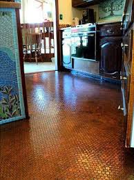 Copper Pennies Clear Resin Beautiful Floor If Placed Over A Wooden Floor An Under Lament May Be Needed For Concre Penny Floor Flooring Penny Tile Floors