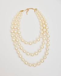 Kenneth Lane Long Three Strand Pearl Necklace
