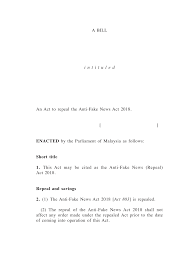 The lower house of malaysia's parliament voted today to repeal the law. Https Www Cljlaw Com Files Bills Pdf 2018 My Fs Bil 2018 14 Pdf