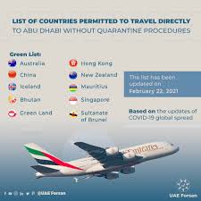 Next update 21 february 2021. Uae Forsan English Here Is A List Of Countries Permitted To Travel Directly To Abu Dhabi Without Quarantine Procedures Abudhabi Uae Covid19 Travel Facebook
