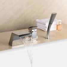 Check out our bathtub faucet selection for the very best in unique or custom, handmade pieces from our товары для дома shops. Waterfall Bathtub Faucet Brass Roman Chrome 3 Hole Pull Out Spray