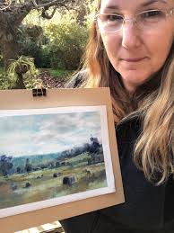 My eye painting with my silhouettes around Oil