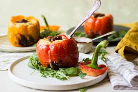 Step 6 bake in the preheated oven until cheese is melted and the peppers are tender, about 30 minutes. Stuffed Peppers With Couscous Step By Step Guide Properfoodie