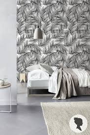 Black And White Leaf Peel And Stick Wallpaper Tropical Leaf Jungle Removable Wallpaper Peel And Stick Or Etsy Removable Wallpaper Bold Bedroom Palm Leaf Wallpaper