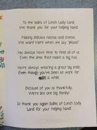 Lunch Lady Land Appreciation For Us Lunch Ladies Appreciation Message Teacher Appreciation Week Appreciation