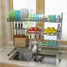 Stainless steel kitchen shelf rack drying drain storage. 304 Stainless Steel Kitchen Shelf Rack Drying Drain Storage Holders Kitchen Plate Dish Cutlery Cup Drain Rack Kitchen Organizer Storage Holders Racks Ali Stainless Steel Kitchen Shelves Stainless Steel Kitchen