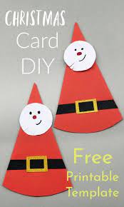 All of our greeting card templates are printer ready. Easy Diy Santa Christmas Greeting Card With Free Printable Template Christmas Cards To Make Christmas Greeting Cards Christmas Card Crafts