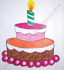 Birthday Cake Painting With Oil Pastel By Pankaj Karmakar Easy Art For Kids Art Drawings For Kids Kids Drawing Projects