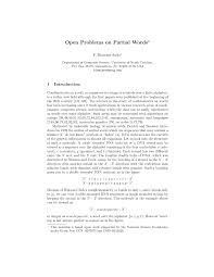Other info & useful resources for the word 'g'. Pdf Open Problems On Partial Words