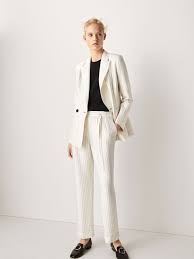 Black And White Pinstripe Suit Womens Spring Summer 2017 Women S Suit A Rayures Tennis At Massimo Dutti For 1995 Effortless Elegance Suits For Women Women Fashion