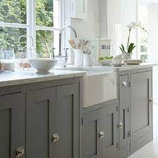 This modern grey kitchen is a perfect example of how a classic style can be used to create a modern industrial kitchen design. Modern Country Kitchen In Shades Of Grey Modern Kuche West Midlands Von Period Property Store Houzz