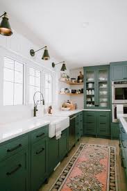 green kitchen cabinets