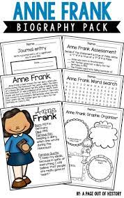 Anne Frank Biography Pack Notable Women A Page Out Of History Anne Frank Nonfiction Passages Anne