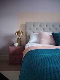 Pink And Peach Pastel Bedroom Light Pink Bedroom Dressing Table Area Paint Effect Painted Headboard B Light Pink Bedrooms Pastel Bedroom Pastel Room Decor
