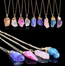 Reiki Natural Crystal Healing Necklaces Crystal Necklace Healing Gemstone Necklace Pendant Quartz Crystal Pendant