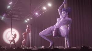 Thick 3D Futanari Stripper Widow Swingin Her Massive Balls & Dick in The  Club