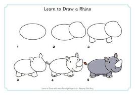 Learn To Draw A Rhino Rhino Art Animal Drawings Rhino Painting