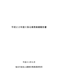 平成２２年度に係る業務実績報告書