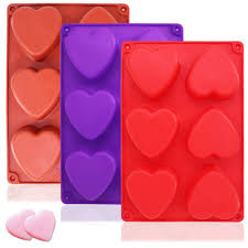 3 Packs 6 Cavities Heart Shaped Silicone Mold Purple Red Brown Findtop Baking Mold Cake Pan Biscuit Chocolate Mo Chocolate Molds Silicone Molds Cake Mold Antiadernte flexible material for easy removal from the mold. pinterest