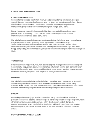 Proses fotosintesis dan tumbesaran tumbuhan memerlukan udara bagi melengkapi proses tersebut. Kesan Pencemaran Udara
