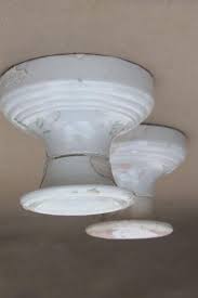 Antique Electric Light Fixtures White Porcelain Ceiling Lights Vintage 1920s