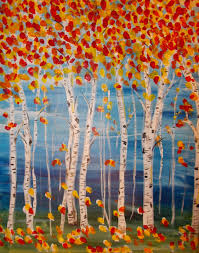 Birch Trees In Fall Paintings Dscn03211 Jpg 3044 3863 Osennee Iskusstvo Detsadovskie Hudozhestvennye Proekty Detskij Sad Tvorchestvo