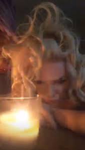 The dispatch said mam calm down, how do we get to your house?. Courtney Stodden Sets Her Blonde Hair On Fire As She Leans Too Close To Candle Daily Mail Online