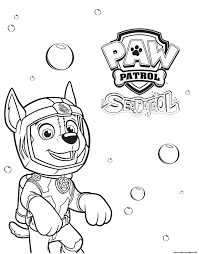Paw patrol coloring pages collection. Sea Patrol With Chase Paw Coloring Pages Printable