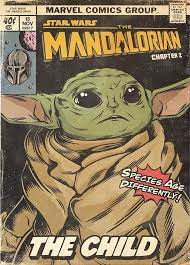 The Mandalorian Illustrazione Retro Poster Retro Libri Di Fumetti