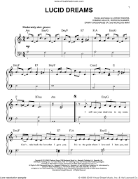 Juice wrld lucid dreams (goodbye & good riddance 2018). Wrld Lucid Dreams Sheet Music For Piano Solo Pdf Interactive