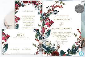 Winter Wedding Invitation Set Templates Christmas Wedding Etsy Winter Wedding Invitations Christmas Wedding Invitations Christmas Invitations Template