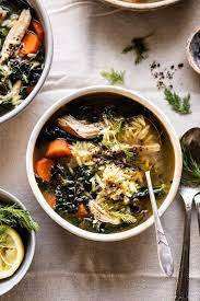 Lemony Garlic Chicken And Orzo Soup Half Baked Harvest Recipe Recipes Healthy Recipes Homemade Chicken Soup