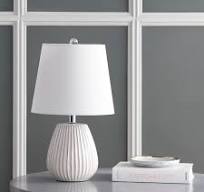 Brock White Ceramic Ribbed Table Lamps Set Of 2
