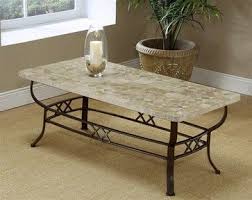 Brookside Wrought Iron Coffee Table W Fossil Contemporary Coffee Tables Ivgstores Iron Coffee Table Coffee Table Stone Coffee Table
