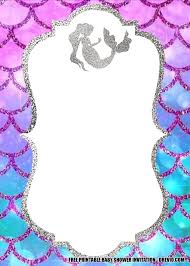 Free Printable Template Set A Little Mermaid Downloadable Editable Mermaid Invitations Little Mermaid Invitations Mermaid Birthday Invitations Free
